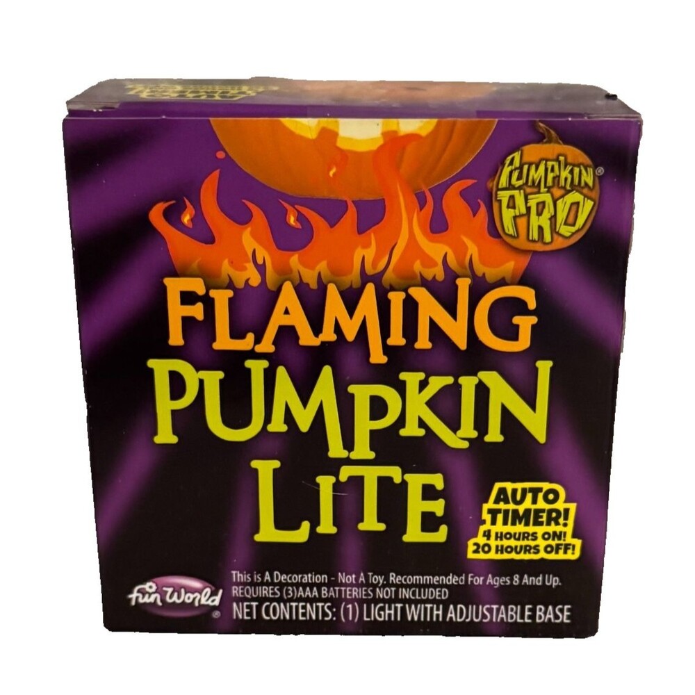 New Fun World Pumpkin Pro Flaming Pumpkin LED Lite “candle” Auto Timer